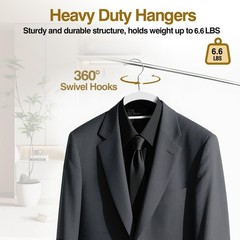 Plastic Hangers 50 Pack, 16.5 in Heavy Duty Clothes Hangers with 360° Swivel …