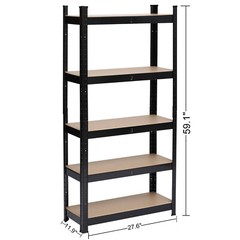 59 in 5 Tier Heavy Duty Metal Warehouse Shelving Rack Unit Garage Storage Shelf