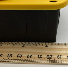 Lowes Teeny Tote Mini Plastic Lidded Rectangle Storage Container Black Yellow