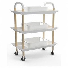 5-Pack Commercial Bus Tubs Box/Tote Box, White Plastic Storage Bin with Handl…