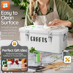 Versatile Green Metal Storage Box with Lid, Handles, and Safety Lock