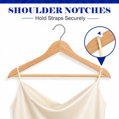 30 Pack Quality Wooden Hangers with Rotatable Hook for Coat Jacket | Space Savin