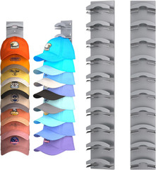 Hat Organizer for Baseball Caps 2Pack, Hat Rack for Wall with Strong Adhesive