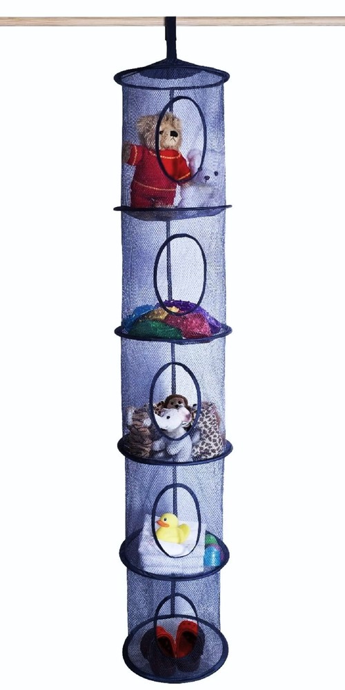 HandyLaundry Mesh 5 Tier Storage Organizer 12″ X 59″ Hang In Room Or Closet