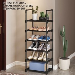 Tall Shoe Rack 10 Tiers Standing Shoes Boots Cabinet Storage Shelf with Hooks US
