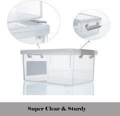 10 Pack Stackable 1.3 QT Clear Storage Bins with Lids for Organizing Supplies