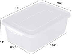 14 Quart Clear Latching Storage Containers – Set of 4 with Lids