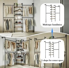Wall Mounted Closet System Malleable Iron Steel Fittings 85 Inch Height 81 Inch
