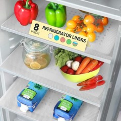 Refrigerator Liners for Shelves (8 Pack) 8 Sheets (17.7 x 11.4 Inches), Clear