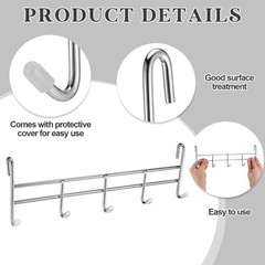 CroBlissful 2 Pcs 5 Hook Attachment for Wire Shelving 1.5 x 12 x 4 Inch Hangi…