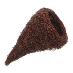 Wicker Cornucopia Basket: 9.5×5.9 Inch Handwoven Rattan Horn Table Centerpiece