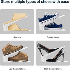One-Piece Shoe Slot Organizer 10 Pack, Space-Saving Stackers for Closet, Entr…