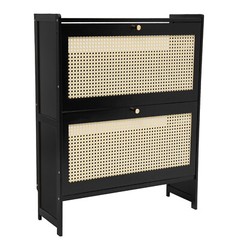 Natural Rattan Shoe Cabinet, Free Standing Shoe Racks, Shoe Cabinet