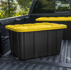 6 Pack Sterilite 27 Gallon Storage Bin Tote with Lid Heavy Duty Plastic