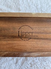 LIPPER INTERNATIONAL SOLID WOOD WALNUT STORAGE/ORGANIZER BOX WITH LID-12.5″ x 4″