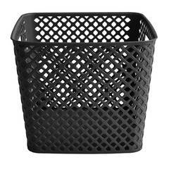 Decorative Plastic Storage Basket Cube Black Organizer Bin 13×11 Inches