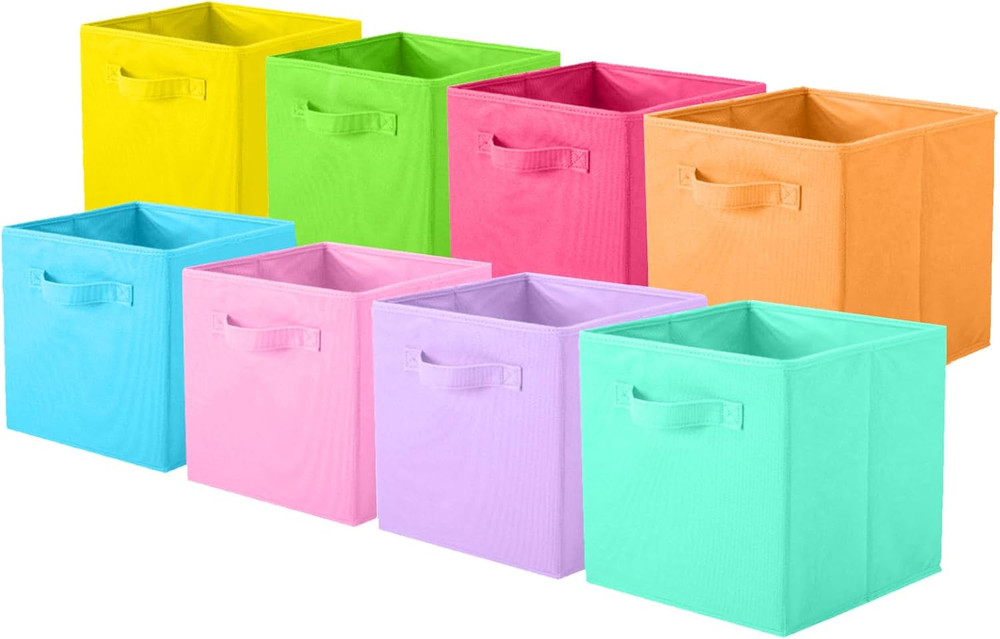 Colorful Foldable Fabric Storage Bins – 8 Pack for Closet & Toys