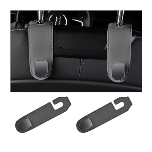 Bittwee 2PCS Car Headrest Hook, Leather Automotive Back Seat Hanger Black