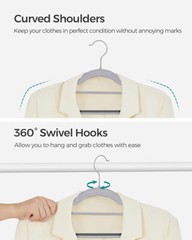 Durable Plastic Hangers Non Slip for Clothes Coat Heavy Duty 360° Swivel Hook