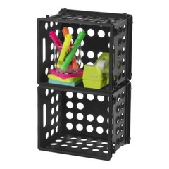 (6 pack) Sterilite Plastic Storage Cube / Mini Crate, 9” L x 7 3/4” W x 6 1/8” H