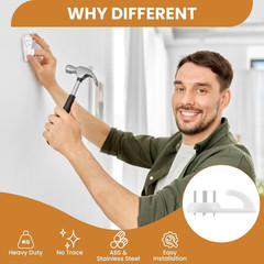 60pcs Concrete Wall Hooks, Non-Trace Picture Hanger, Invisible Nail Hangers 2…