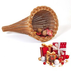 Thanksgiving Cornucopia Basket Table Centerpiece Decorative Fruit Basket for