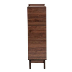 Paricia 37.2 In. W X 45.7 In. H Walnut Brown Shoe Storage Cabinet