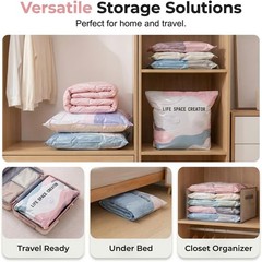 No‑Pump Vacuum Storage Bags, 2026 New Heavy-Duty Press & Seal For Clothes