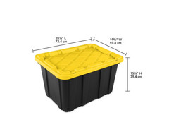 Sterilite Large Storage Bin, 27 Gallon Durable Plastic Storage Tote with Snap-On