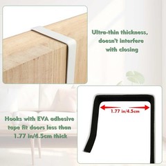 2 Pcs White Adjustable Over-The-Door Mirror Hanger Brackets