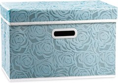 Large Collapsible Storage Bin with Lid 17.7″, Fabric Cube Organizer