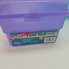 Lot Of 3 Stuffers Fliptop Stackable Storage Bin Hinge Lid Plastic Container
