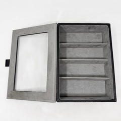 Black Pebbled Faux Leather Storage Box Sunglasses Eyeglass Jewelry Suede Lined