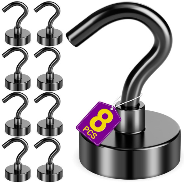 magnetic hooks heavy duty 100lb 50 lbs 25lb 170 lb Extra strong large Black N52