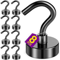 magnetic hooks heavy duty 100lb 50 lbs 25lb 170 lb Extra strong large Black N52