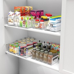 Pantry Bins Storage Organizer, 8 Packs 4 Medium & 4 Large