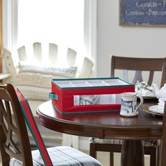 538RED Holiday China Dinnerware Storage Chest for Coffee Mugs | Removable Lid…