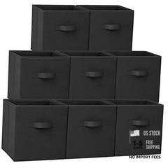 Storage Cubes – 11 Inch Heavy Duty Fabric Storage Bins Medium -11 inches Black