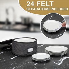 2 PCS 6 Inch Small Plate Storage Case China Container Stackable 24 Dividers