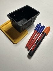 Teeny Commander MINI Black Stackable Tote 0.38QRT with Standard Snap Lid