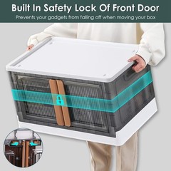 2Pcs 32L Foldable Storage Bins w/ Lid Collapsible Stackable Closet Organizer