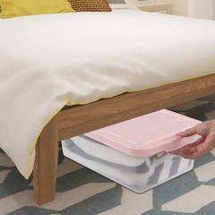 14 Quart Plastic Latching Storage Box, Plastic Underbed Storage Bin with Pink…