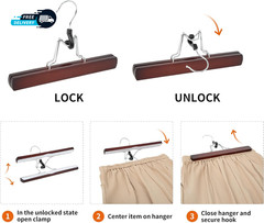 Wooden Pants Hangers – Cherry, 10-Pack