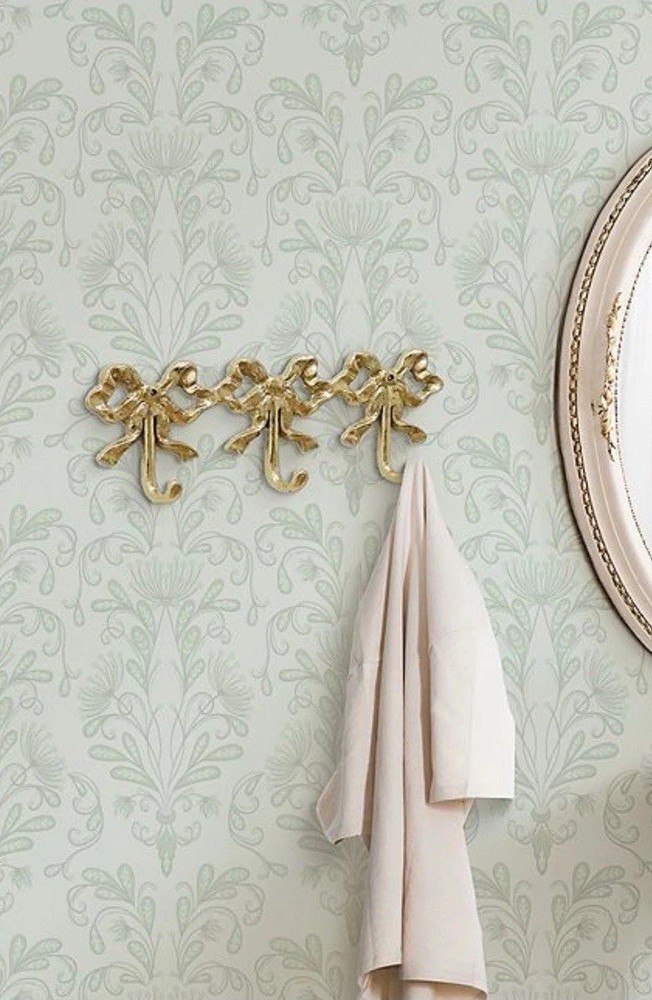 🎀 Cute BOW 3 Hook Wall Rack ~ 12”x5” One Piece ~ Gold Metal Hook 🎀