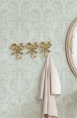 🎀 Cute BOW 3 Hook Wall Rack ~ 12”x5” One Piece ~ Gold Metal Hook 🎀