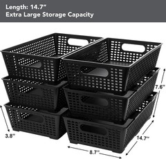 Durable 6 Count Extra Large Stackable Baskets for Versatile Storage Solutions