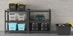 72QT/97QT stackable wheeled storage boxes with lids, suitable for family storage