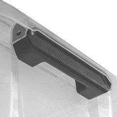HingeLID Storage Box Clear Bin W/ Latch Lid Comfort Grip Handles 6 Count New US
