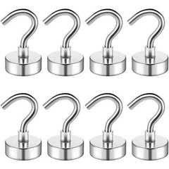 8 Pack Magnetic Hooks for Cruise Cabins, Neodymium Magnets with Hooks, Hea
