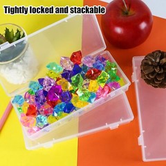 Clear Plastic Storage Container Boxes Box Hinged Lid DIY Arts Crafts Markers Pen